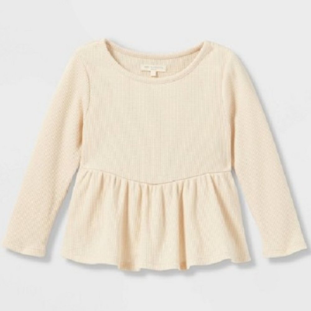 Grayson Collective Toddler Girls Off-White Long Sleeve Shirt Size 3T